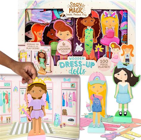 Hours of fun and creativity with story magic dress up dolls